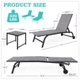 thumbnail image 2 of Yoleny Chaise Longue de Patio de 66 cm de Large avec Roulettes, Ensemble de 2 Chaises Longues de Piscine avec Dossier Réglable, Chaises Longues d'Extérieur en Textilène Imperméable avec Table d'Appoint pour Patio Ou Terrasse de Piscine, Grise, 2 of 7