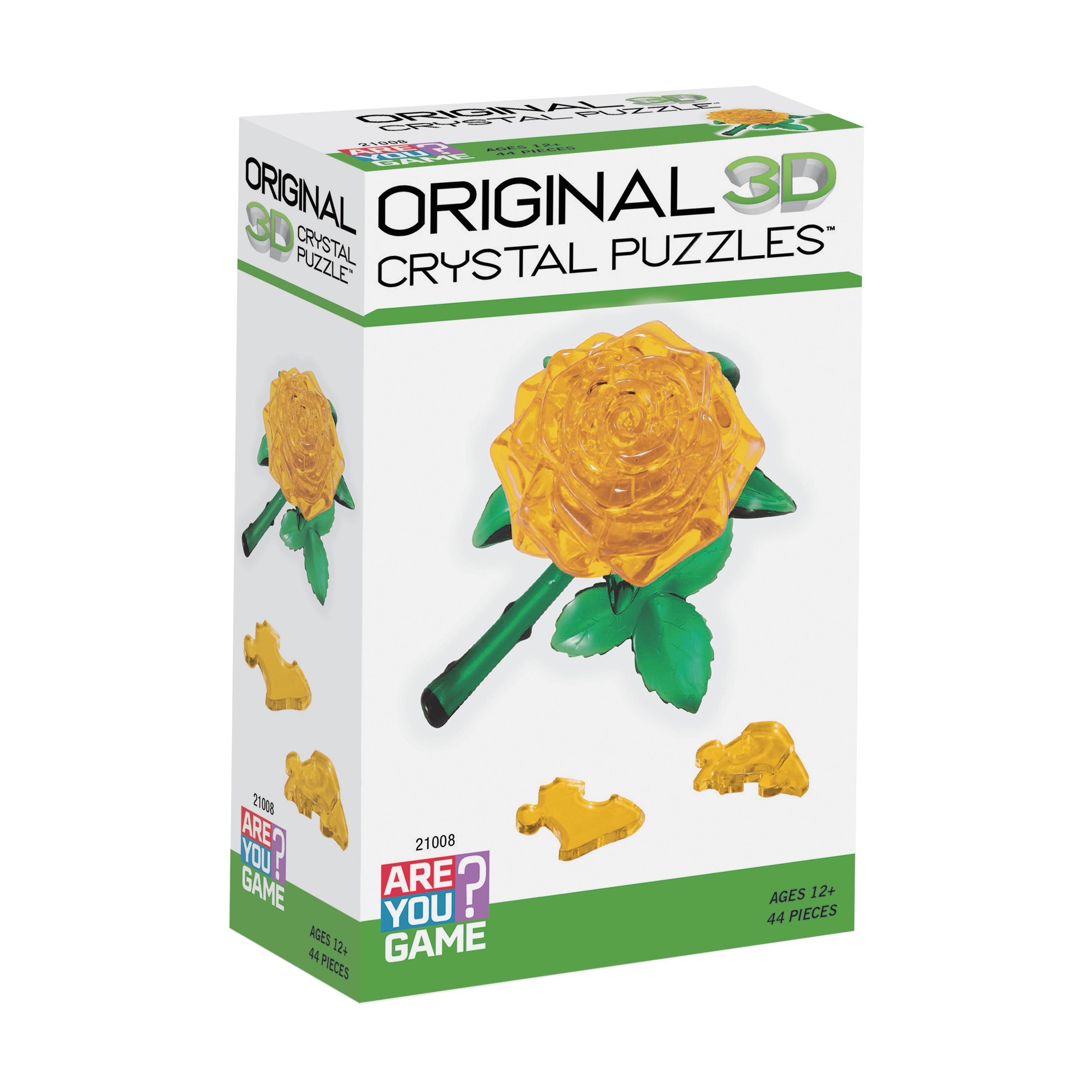 AreYouGame.com Rose (Yellow) 44 Pieces 3D Crystal Puzzle