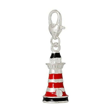 Florida Lighthouse Charm - Lighthouse Tower Clip on Charm Pendant for European Charm Jewelry with Lobster Clasp