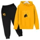 thumbnail image 5 of Conjunto de 2 piezas de sudadera y pantalones con estampado de moda de primavera y otoño para niños de 2 a 12 años, ropa deportiva informal para niñas y niños, 5 of 5
