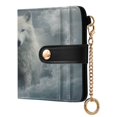 thumbnail image 2 of Small Wallet For Women Bifold Leather Pocket Coin Credit Card Holder With RFID Blocking White Wolf, 2 of 6