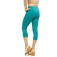 thumbnail image 4 of LMB Capri Leggings for Women Buttery Soft Polyester Fabric, Teal, XS - L, 4 of 5