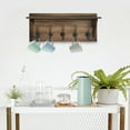 thumbnail image 3 of HBCY Creations Rustic Wall Mounted Coat Rack Shelf, Brown, 3 of 9