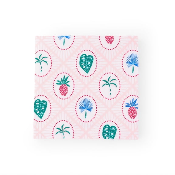 Bonjour Fête Pink Tropical Large Paper Napkins, Disposable Party Supplies, 20 Count, Lunch Size, Picnic, Summer