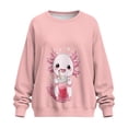 thumbnail image 4 of HELLHERO Axolotl Print Women Sweatshirt Trendy Oversized Crew Neck Pullover Tops Long Sleeve Sweatshirt Fall Travel Tops Size L, 4 of 7