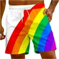 thumbnail image 2 of DDAPJ pyju Men's Hawaiian Beach Shorts Gay Pride Flag Rainbow 3D Printed Swim Trunks Elastic Waist Drawstring Board Shorts Quick Dry Surf Bathing Suit with Pockets 2025 Multicolor XL, 2 of 8