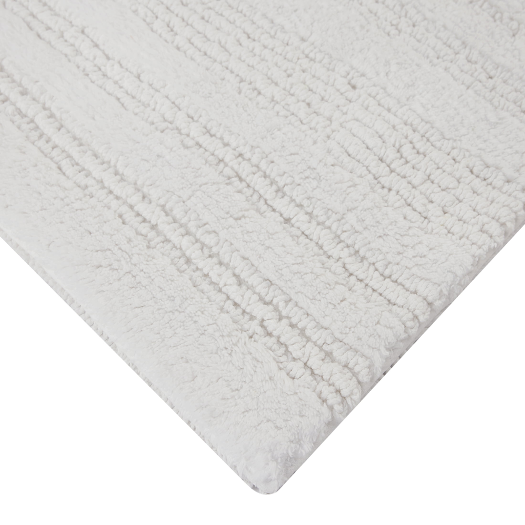 Better Homes & Gardens 17x24 in/20x30 in White Cut & Loop Reversible 2Pc Bath Rug Set