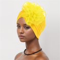 thumbnail image 2 of Pumxq Turban Head Wraps for Women Head Wear Cancer Turban Cap Sleeping Cap Twisted Head Wraps Pleated Headwraps Elastic Hair Wraps Cancer Head Scarf Stretch Head Scarf A5 Yellow One Size, 2 of 4