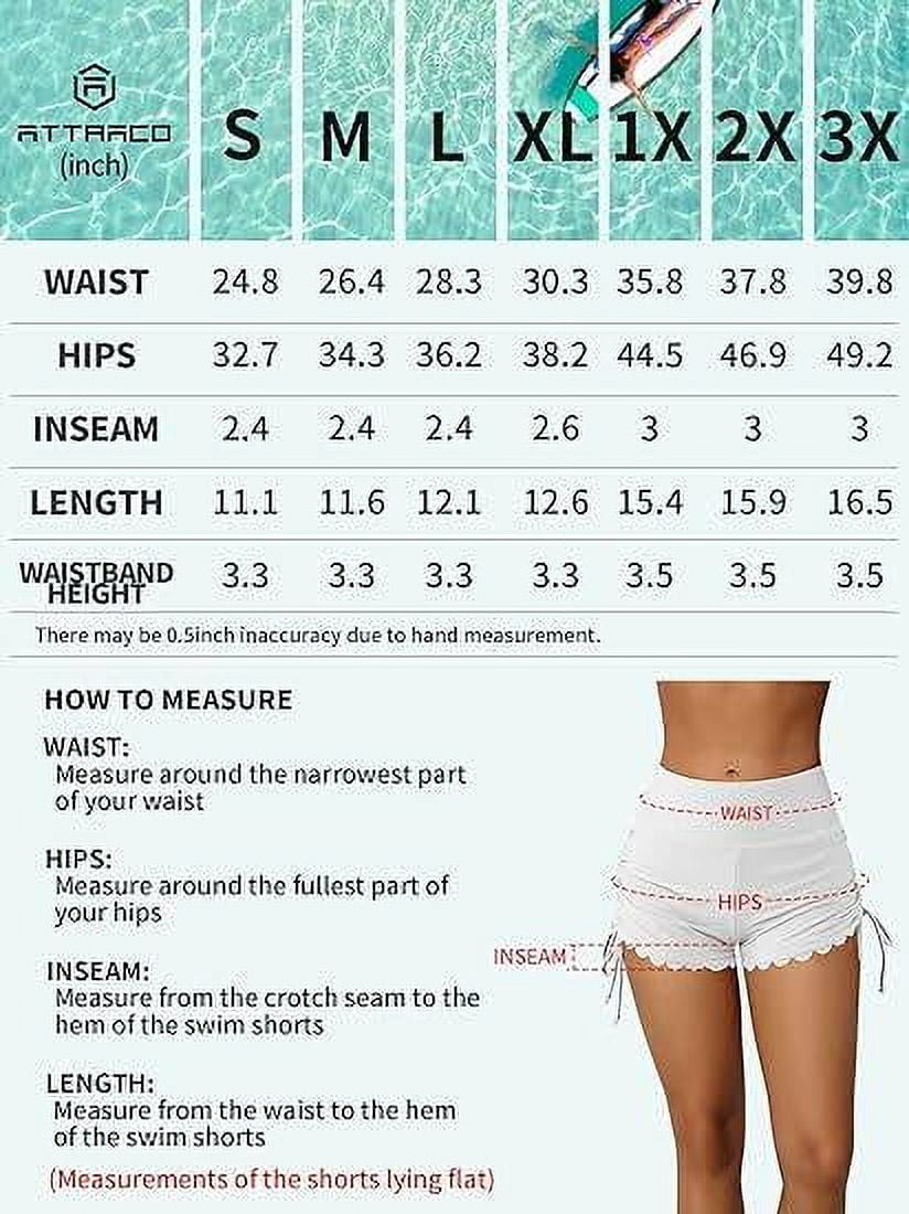 Alove Women 3" High Waisted Bikini Bottoms Swim Shorts Swimsuit Shorts Swim Bottom Solid Board Shorts