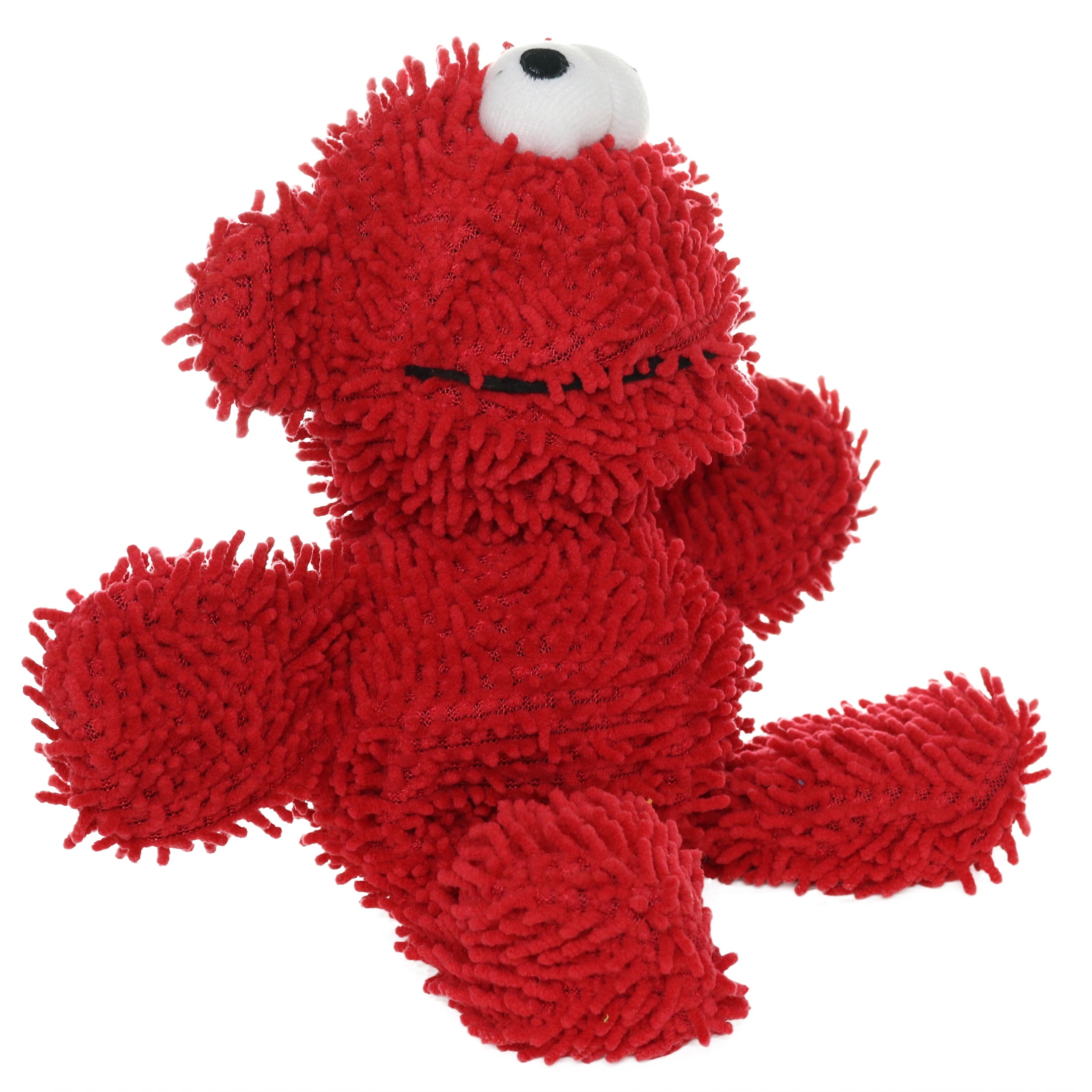 (2 pack) Mighty Microfiber Ball Medium Monster Red Durable Plush Squeaky Dog Toy