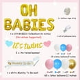 thumbnail image 6 of Twins Baby Shower Decorations It's Twins Glitter Paper Banner Pink and Blue Balloon Garland Kit Oh Babies Foil Balloon Mummy to Be Sash for Twin Gender Reveal Party Supplies, 6 of 6
