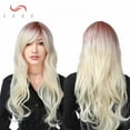 thumbnail image 3 of SEGO Fashion Ombre Long Curly Wave Hair Wigs Heat Resistant Straight Synthetic Hair Wigs For Women, 3 of 6