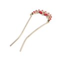 thumbnail image 3 of Agarre de horquilla de pelo de 2 puntas de aleación - Horquilla de pelo de de imitación vintage - Palillos de pelo chinos rojo Colcomx Broche de diamantes de imitación para mujer, 3 of 8