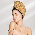 thumbnail image 2 of Yiaed Wild West Colorful Print Hair Cap with Button,Coral Fleece Hair Towel Wrap for Women Wet Hair,Quick Dry Turban for Wet Hair Long Thick Hair, 2 of 5