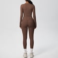 thumbnail image 5 of LIUJUNSHOP Women's 2 Piece Yoga Sets Long Sleeve Gym Tracksuit High Waist Running Leggings & Crop Top Outfits Coffee M, 5 of 5