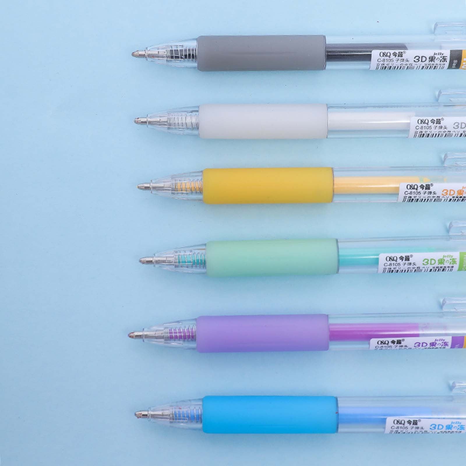 6pcs 3d Jelly Pens Set, Doodle Juice Paint Journal Pens, 12 Colors Neutral  Pens For Students