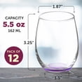 thumbnail image 5 of DISCOUNT PROMOS ARC 5.5 oz Purple Stemless Wine Glass (Set of 12), 5 of 5