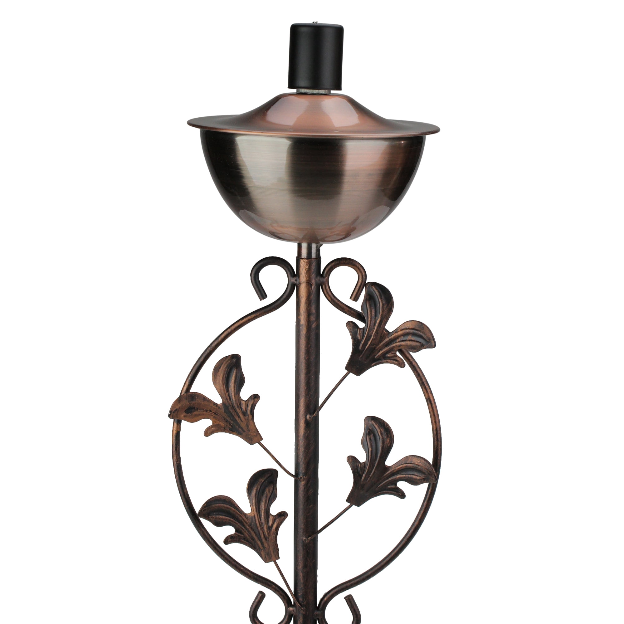 Northlight 64.5" Floral Motif Garden Oil Lamp Outdoor Patio Torch - Brushed Copper