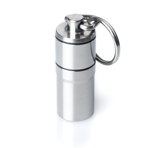 GUS Pairamedic Pill Fob, Made in USA, Stainless Steel Keychain Pill Holder, Aspirin & Nitro