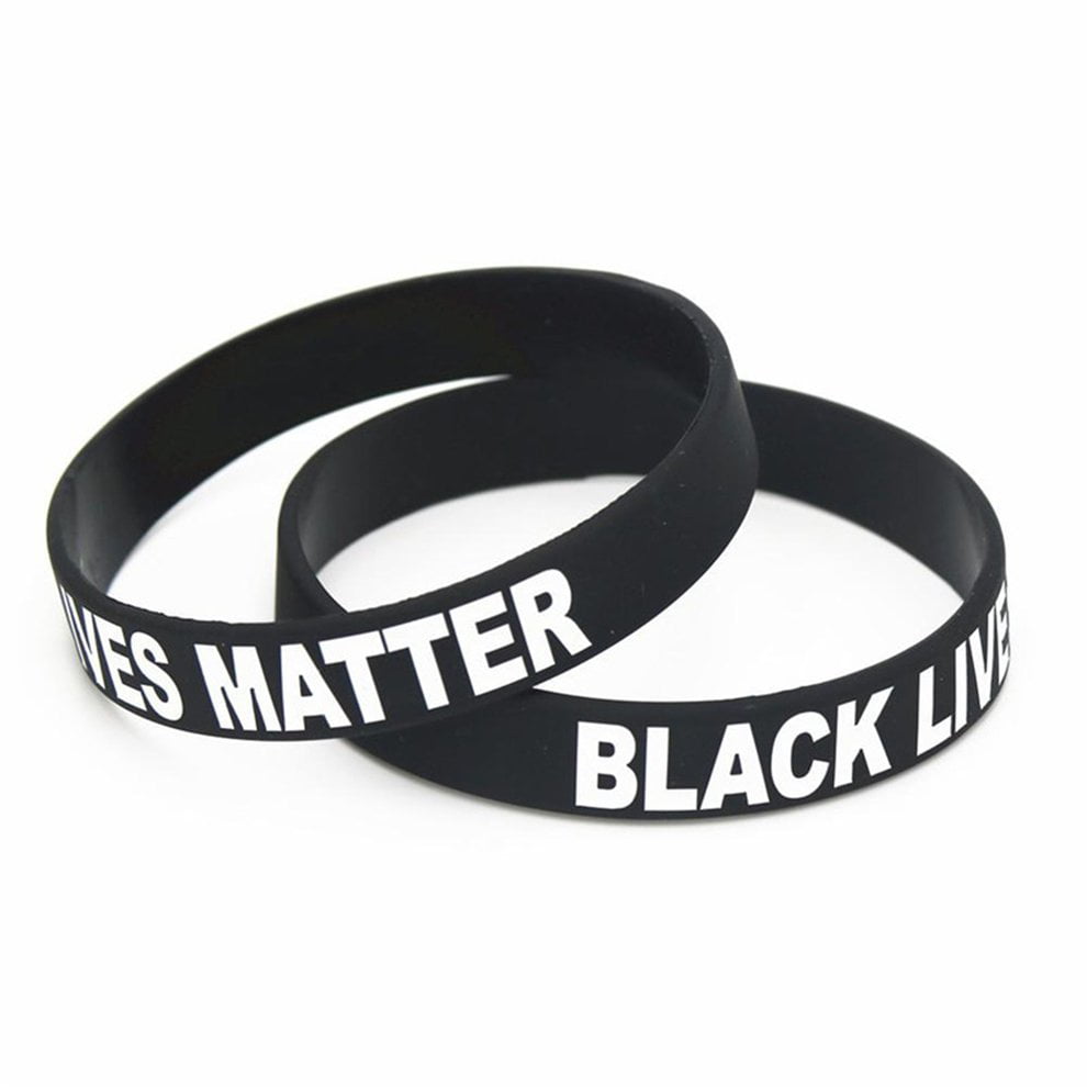 Black Lives Matter Soft Silicone Motivational Bracelet Inspirational with Trendy Sports Bracelet Accessories 