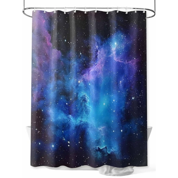 Fsddascl Blue Purple Sky Shower Curtain Set - 72" x 78" Washable Bathtub Curtain with 12 Hooks, Abstract Modern Stars Space Waterproof Fabric Stall Shower Curtains for Bathroom/Bathtub Décor