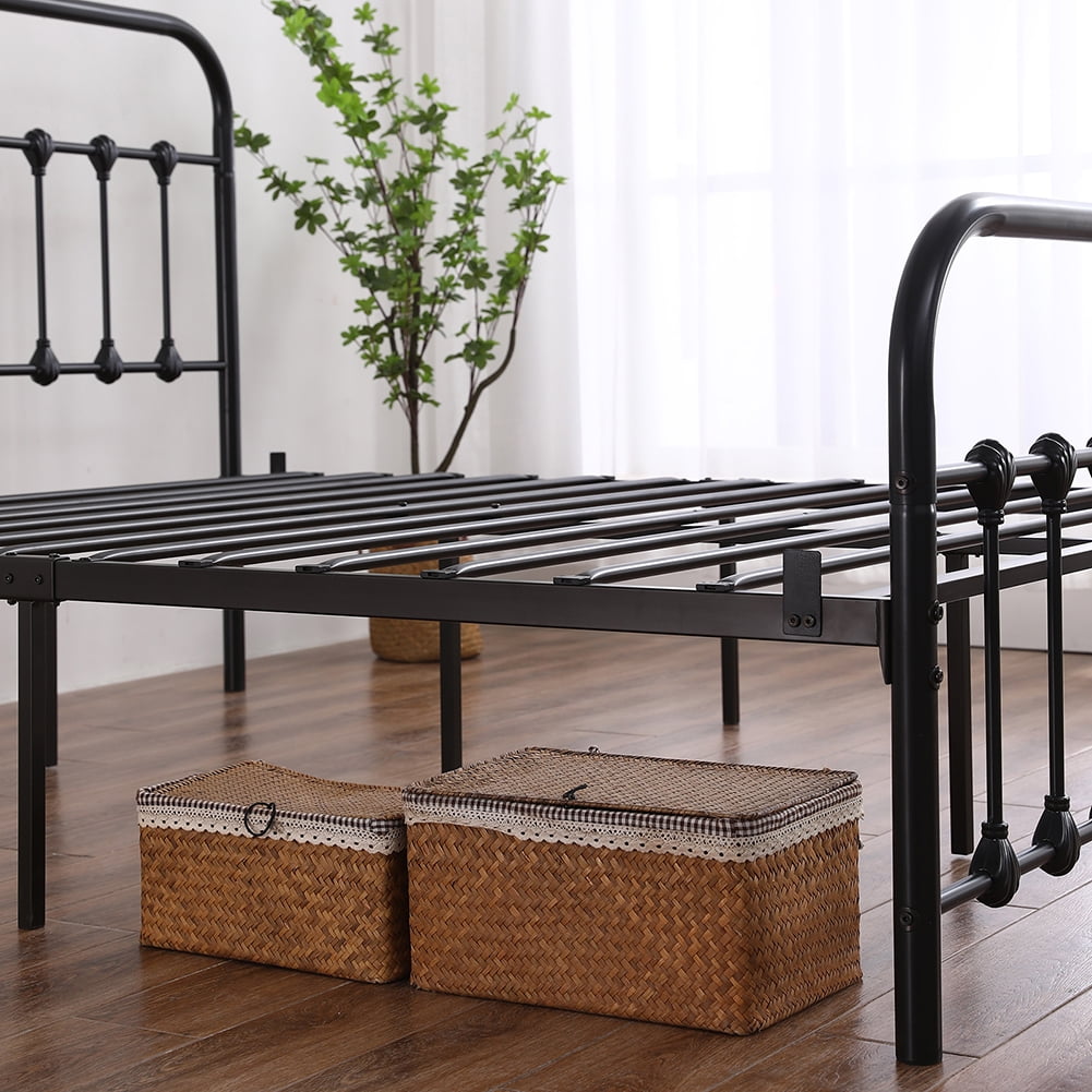 Lowestbest Single-Layer Curved Frame Bed Head and Foot Tube with Shell Decoration, Queen Iron Bed (Black) Lowestbest Single-Layer Curved Frame Bed Head and Foot Tube with Shell Decoration, Queen Iron Bed (Black)