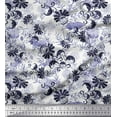 thumbnail image 1 of Soimoi Cotton Voile Fabric Swirl,Leaves & Floral Artistic Fabric Prints By Yard 56 Inch Wide, 1 of 1