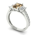 thumbnail image 2 of Clara Pucci 14K White Gold 1.88ct Champagne Three-Stone Ring for Women, 2 of 8