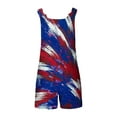 thumbnail image 4 of QATAINLAV Women's Casual Sleeveless Rompers 4th of July Short Jumpsuits 2024 Trendy Red White and Blue American Flag Strap Overall Shorts Festival Outfits Blue M Ofertas Relampago de Hoy, 4 of 6
