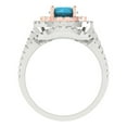 thumbnail image 4 of 1.8 ct Brilliant Round Cut Turquoise 14k White/Rose Gold Halo Solitaire with Accents Engagement Bridal Wedding Ring Band Set size 5.25, 4 of 7