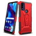 thumbnail image 4 of GW USA Case for Motorola Moto G Play 2023/Moto G Pure/Moto G Power 2022 Case with Tempered Glass Screen Protector Hybrid Cover with Kickstand Phone Belt Clip Holster - Red, 4 of 7