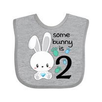 Inktastic Somebunny is Two-Second birthday bunny Boys or Girls Baby Bib