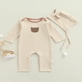 thumbnail image 4 of 2PCS Baby Romper Spring Fall Outfit Bear Print Jumpsuit for Girls Boys Light Coffee 18-24 Months, 4 of 10