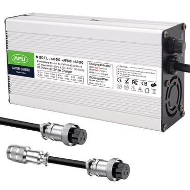 Abakoo 67.2V 5A Lithium Battery Charger For 16S 60V Packs With 3-Pin XLR Plug