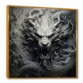 thumbnail image 2 of Designart "Black And White Dragon From Chinese Lore" Dragons Floater Framed Wall Art Living Room, 2 of 5