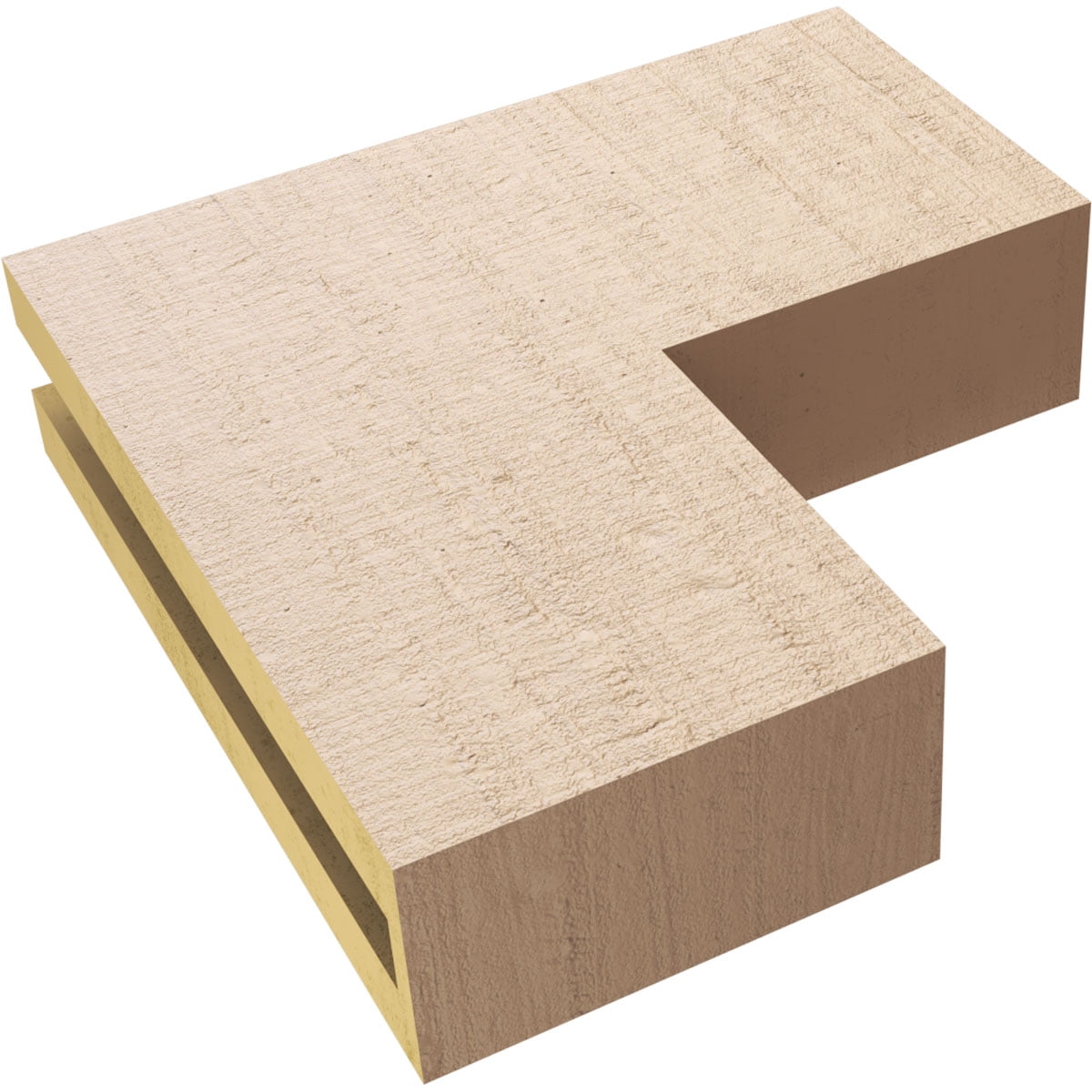 3"W x 12"D x 12"H Thin Chapel Hill Rough Cedar Woodgrain TimberThane Corbel, Primed Tan