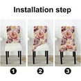 thumbnail image 3 of Chair Covers for Dining Chairs Set of 4 Pink Flowers Dining Chair Covers Slipcovers for Chairs for Chairs Dining Room for Room, 3 of 6