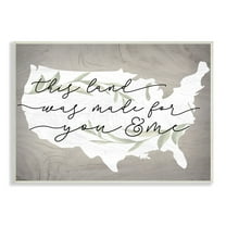 Stupell Industries Rustic Americana Cursive Typography Quote USA Map Wood Wall Art, 19 x 13, Design by Lil' Rue