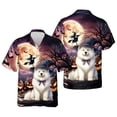 thumbnail image 3 of Spooky Halloween Night Witch Samoyed Glowing Pumpkins Hawaiian Shirt Breathable Summer Unisex Merch Siberian Sammy Dog Lover - 12015, 3 of 6