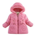 thumbnail image 2 of Hicidod Girls Winter Coats Water Resistant Thicken Long Fashion Solid Color Puffer Jacket Hooded Waist Windproof Outerwear, 2 of 7