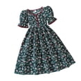 thumbnail image 2 of Angala Everyday And Party Dress For Girls Short Sleeve Crew Neck Floral Print Girls Back To School Dresses, 2 of 9