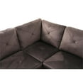 thumbnail image 6 of Starhome L Shaped Chocolate Couch with Ottoman(Pillows Included) Microfiber, 6 of 6