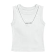 thumbnail image 3 of Girl Ribbed Tank Tops - Girls Crew Neck Summer Tanks - Kids Soft Breathable Solid Color Workout Sleeveless Tees Shirts, White, 7 Years, 3 of 9
