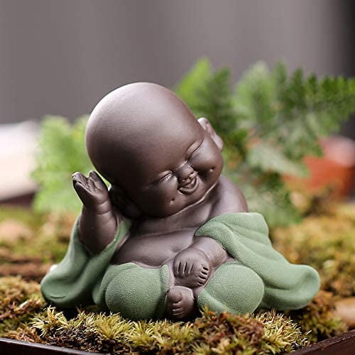 Cute Creative Ceramic Mini Monk Buddha Statue Desktop Ornement Accessories Craft 