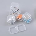 thumbnail image 4 of 20 Uds Mini caja de plástico transparente de 1,8mm de espesor joyería cuadrada tapones para los oídos pastillero caja contenedor con tapa para maquillaje de cuentas, 4 of 5