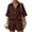 Coffee, variant on Women's Linen Blend 2-Piece Outfit, Button-Down Collared Shirt & Drawstring Shorts Set, Casual Summer Co-Ord Set, Breathable Vacation Wear, 7 Colors, Sizes S-XXL