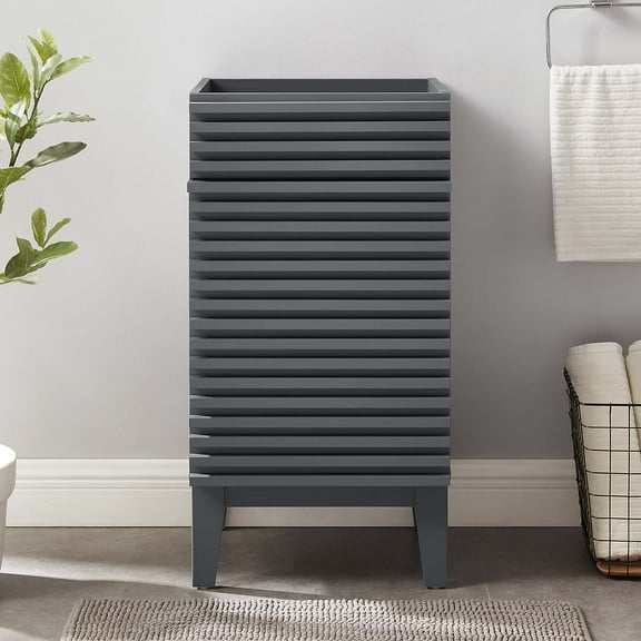 Modway Render 18" Bathroom Vanity Cabinet (Sink Basin Not Included) in Gray