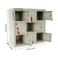 thumbnail image 3 of ToppiJoy 9 Slot Cell Phone Locker with Charging Station, 110V 2000W Cell Phone Storage Cabinet for Classroom Office Employees Gym Grey, 3 of 9