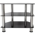 thumbnail image 2 of AVF Transitional Steel and Glass TV Stand for up to 32" TVs in Black/Chrome, 2 of 4