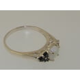thumbnail image 5 of LBG British Made 9k White Gold Natural Opal & Sapphire Womens Cluster Ring, 5 of 6